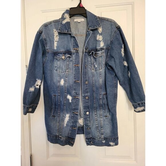 EUC Insane Gene Jean Jacket - Size S Fits loosely and long!! - Picture 1 of 2